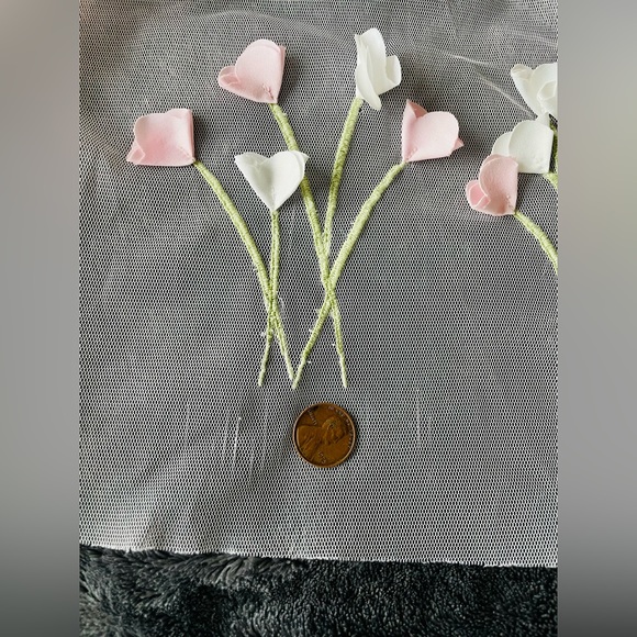 Cutest dusty pink/peach color dress 3D flowers in size 18M plus a NWOT headband - Picture 5 of 8